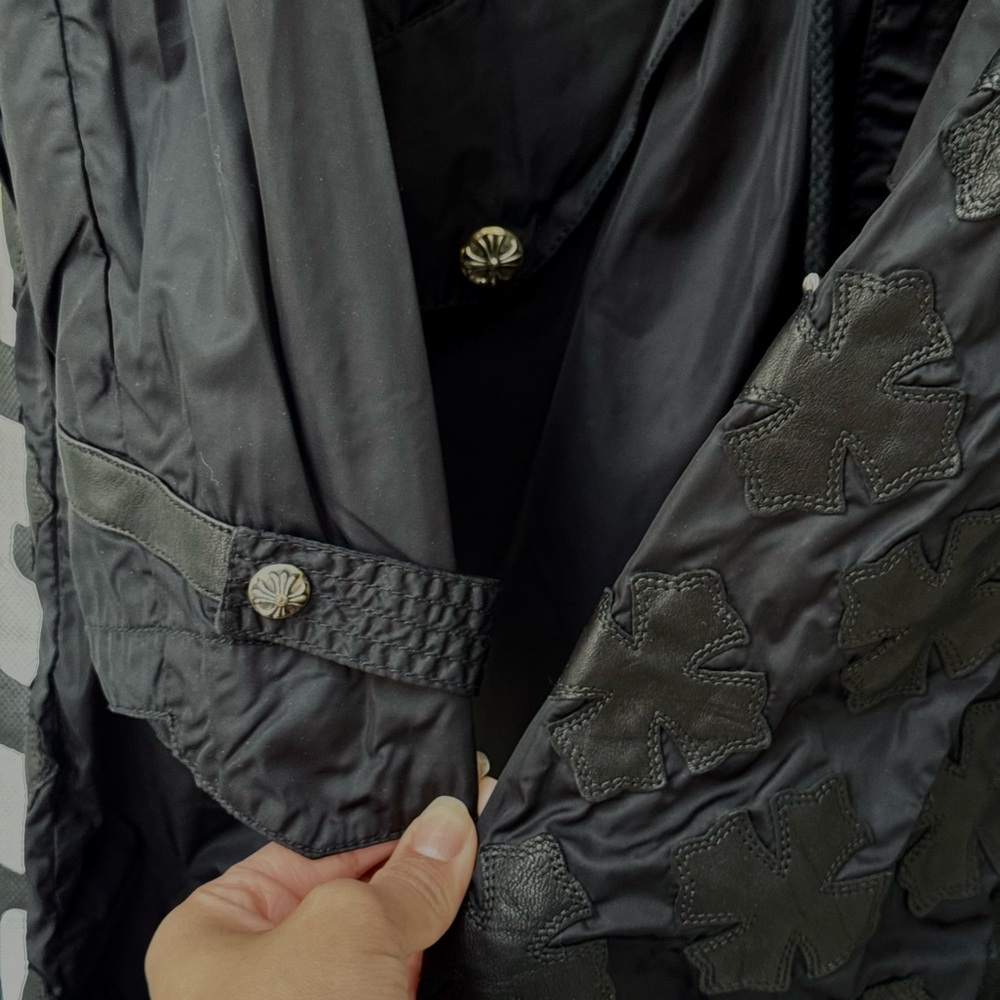 Chrome Hearts Leather Plus Cross Patch Windbreaker Jacket – Brand New.
